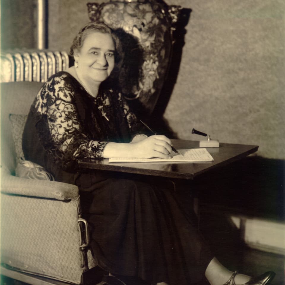 Maggie Walker sitting in her wheelchair at her Richmond home, c. 1920s.